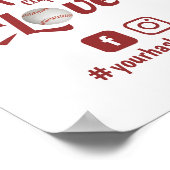 Baseball Love Sports Weddenschap Social Media Hash Poster (Hoek)