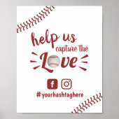 Baseball Love Sports Weddenschap Social Media Hash Poster (Voorkant)
