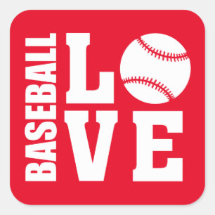 Baseball Love Vierkante Sticker