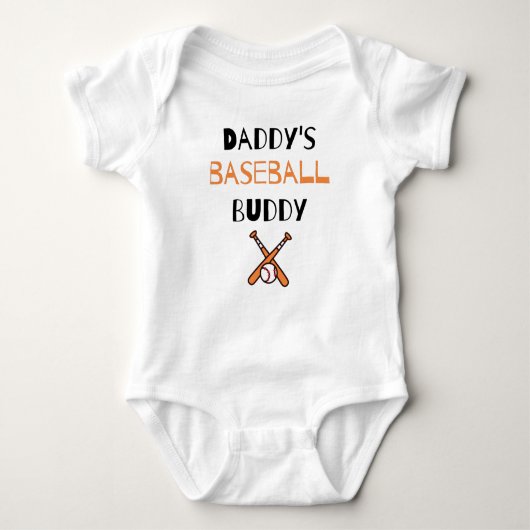 Baseball Lover Gezegde: Papa's Baseball Buddy Romper (Voorkant)