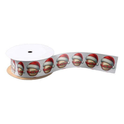 Baseball Lovers Christmas Ribbon Satijnen Lint (Spoel)
