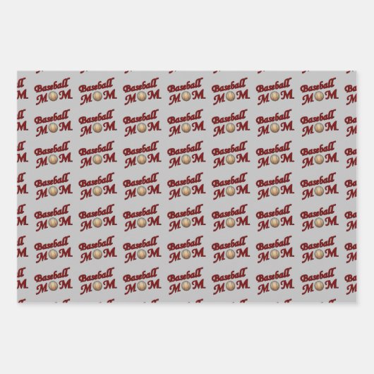 Baseball Ma Cute Inpakpapier Vel (Voorkant 3)
