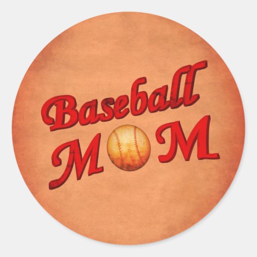 Baseball Ma Cute Ronde Sticker (Voorkant)