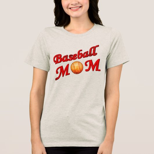 Baseball Ma Cute Tri-Blend Shirt (Voorkant)