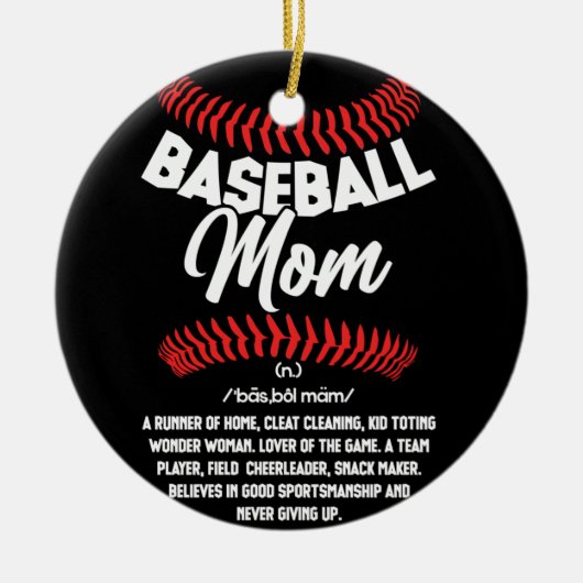 Baseball Ma Definition Sport Softball Keramisch Ornament (Voorkant)