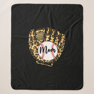 Baseball Ma Leopard Softball Mama Moederdag 20 Sherpa Deken
