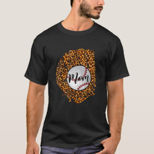 Baseball Ma Leopard Softball Mama Moederdag 20 T-shirt