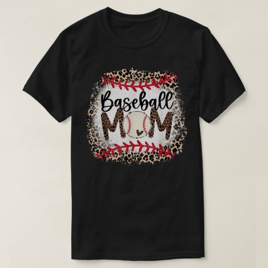 Baseball Ma Leopard Softball Mama Moederdag 2 T-shirt (Design voorkant)