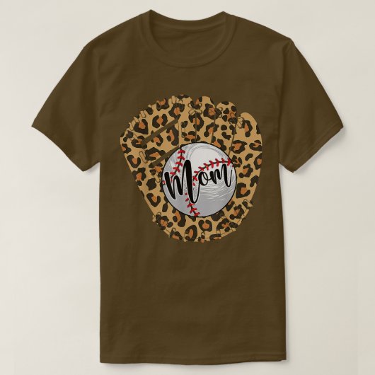Baseball Ma Leopard Softball Mama Moederdag 2 T-shirt (Design voorkant)