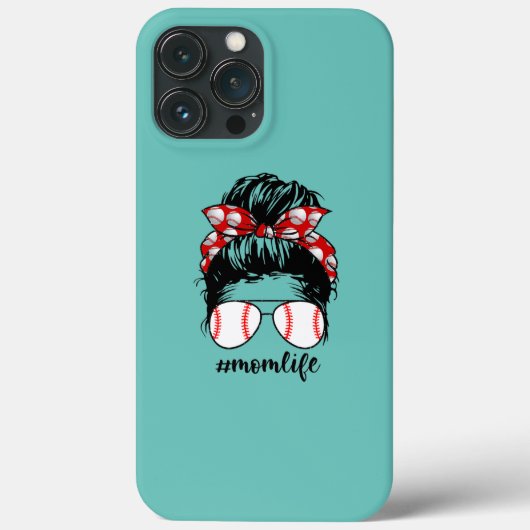 Baseball Ma Life Messy Bun Momlife Funny Case-Mate iPhone Case (Achterkant)