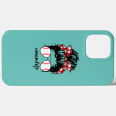 Baseball Ma Life Messy Bun Momlife Funny Case-Mate iPhone Case (Achterkant (horizontaal))