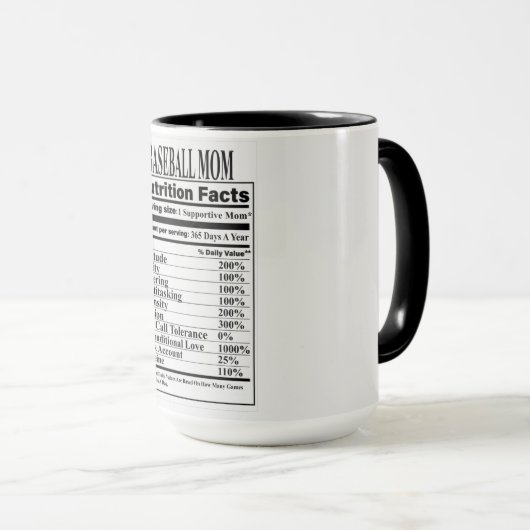 Baseball Ma Nutrition Feit Mok (Voorkant rechts)
