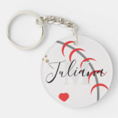 Baseball Ma Pap Grootvader Monogrammed Sleutelhang Sleutelhanger (Voorkant)