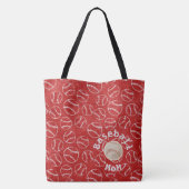 Baseball Ma Red Print Bag Tote Bag (Achterkant)