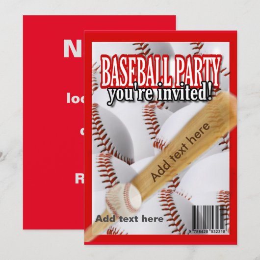 Baseball magazine wit en rood kaart (Voorkant / Achterkant)