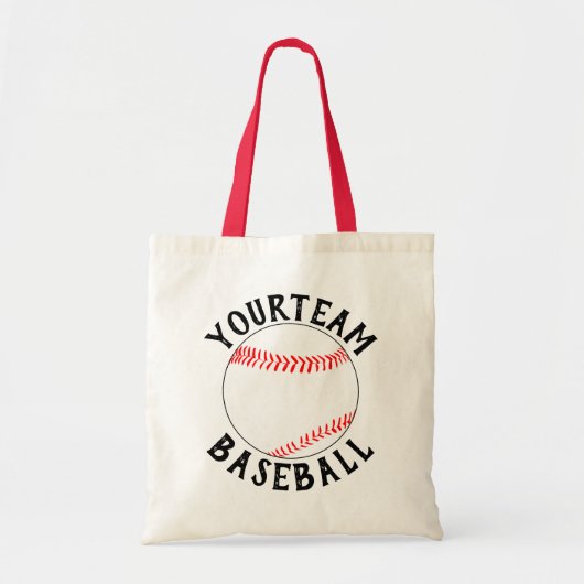 Baseball-mam/Fan-aangepaste team: Sportnaam Tote Bag (Voorkant)