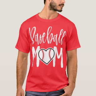 Baseball Mam Heart Gift for Sports Moms T-shirt
