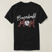 Baseball Mam Leopard Disted Style Design T-shirt (Design voorkant)