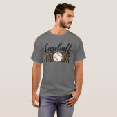 Baseball Mam Leopard Funny Softball Ma's D T-shirt (Voorkant volledig)