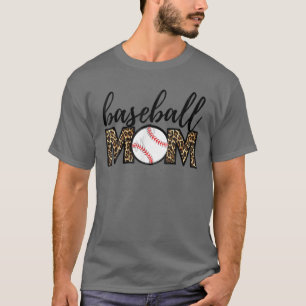Baseball Mam Leopard Funny Softball Ma's D T-shirt