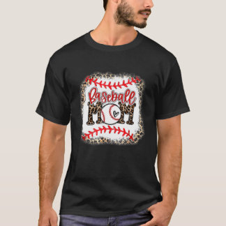 Baseball Mam Leopard Funny Softball Ma's D T-shirt