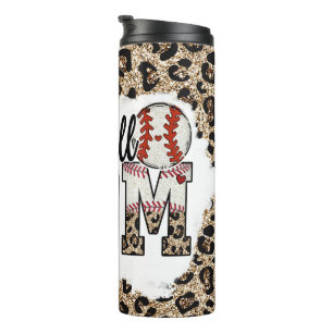 Baseball Mam Leopard Print Tumbler Sports Mama Thermosbeker