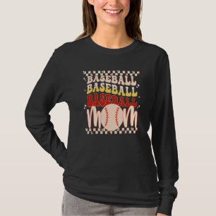 Baseball Mam Leopard Retro Groovy Game Day Sport T-shirt