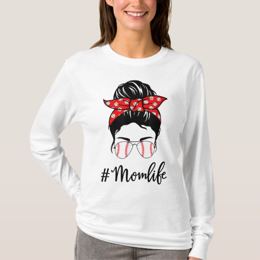 Baseball Mam Life Messing Bun Sunbril Vrouwen Moth T-shirt (Voorkant)