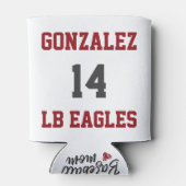 Baseball Mam, persoonlijke naam & nummer - GLS Blikjeskoeler (Achterkant)