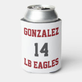 Baseball Mam, persoonlijke naam & nummer - GLS Blikjeskoeler (Blikje Achterkant)