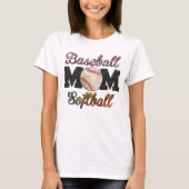 Baseball Mam Softball T-Shirt, Gift Mam T-Shirt (Voorkant)