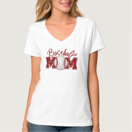 Baseball Mam VrouwenHanes Nano V-Neck T-Shirt