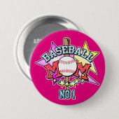 Baseball mama Badge Ronde Button 7,6 Cm (Voorkant /achterkant)