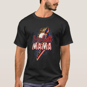 Baseball MAMA Bliksem Onweer Luipaard Softbal B T-shirt
