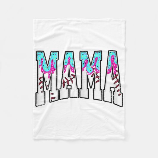 Baseball Mama Coquette Bow Game Day Baseball Mama  Fleece Deken (Voorkant)