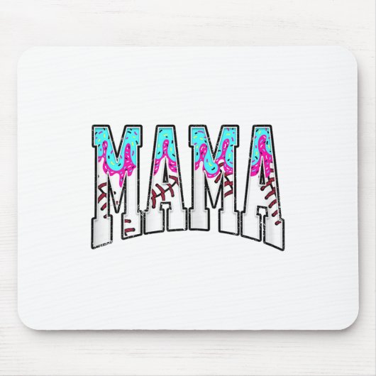 Baseball Mama Coquette Bow Game Day Baseball Mama Muismat (Voorkant)