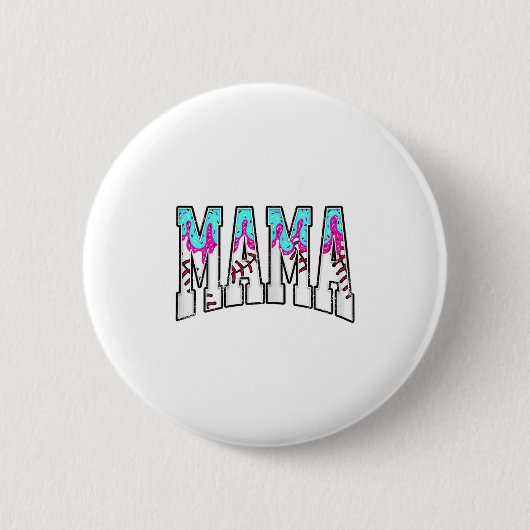 Baseball Mama Coquette Bow Game Day Baseball Mama Ronde Button 5,7 Cm (Voorkant)