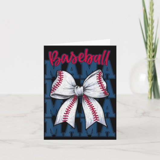 Baseball Mama Coquette Bow Game Day Baseball Mom M Kaart (Voorkant)