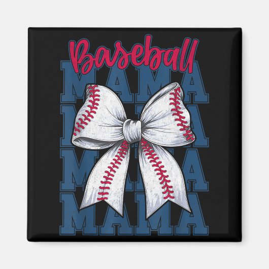 Baseball Mama Coquette Bow Game Day Baseball Mom M Magneet (Voorkant)