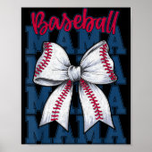 Baseball Mama Coquette Bow Game Day Baseball Mom M Poster (Voorkant)