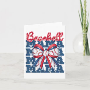 Baseball Mama Coquette Bow Sport Mom Moederdag Kaart