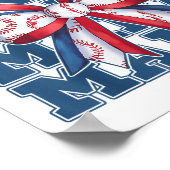 Baseball Mama Coquette Bow Sport Mom Moederdag Poster (Hoek)