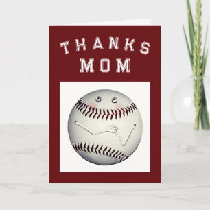 Baseball mama Dank je wel Bedankkaart