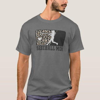 Baseball mama Funny Ma Life Leopard T-shirt
