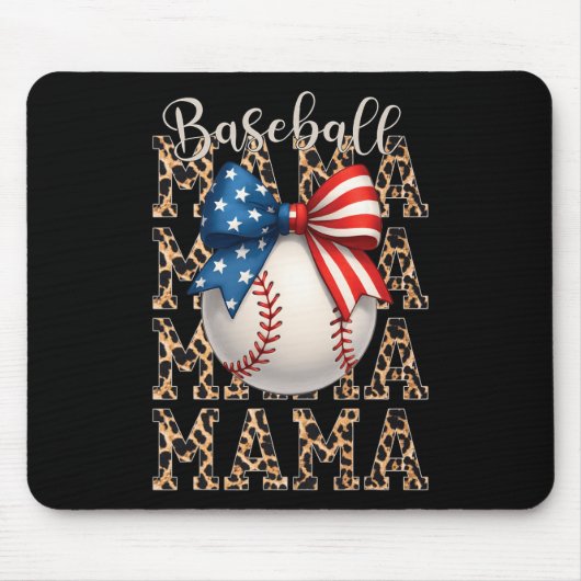 Baseball Mama Game Day Baseball Verenigde Staten 4 Muismat (Voorkant)