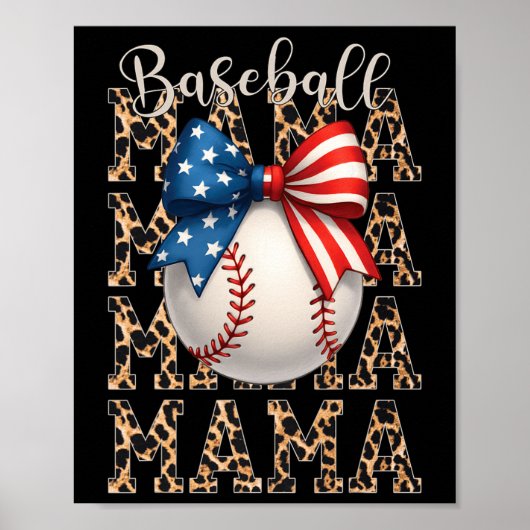Baseball Mama Game Day Baseball Verenigde Staten 4 Poster (Voorkant)