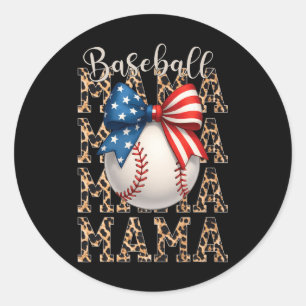 Baseball Mama Game Day Baseball Verenigde Staten 4 Ronde Sticker