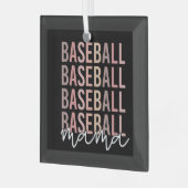 Baseball Mama | Giften van honkbal mam Glas Ornament (Voorkant links)