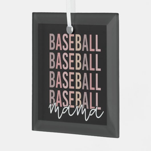 Baseball Mama | Giften van honkbal mam Glas Ornament (Voorkant links)