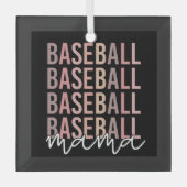 Baseball Mama | Giften van honkbal mam Glas Ornament (Voorkant)